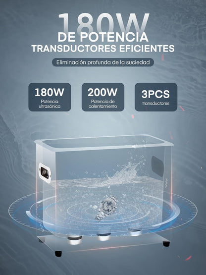 Ultrasone reiniger, 6,5 l, professioneel, digitaal, met verwarming en timer, ideaal voor sieraden, auto-onderdelen (ventielen/versnellingsbak), wapens en laboratoria