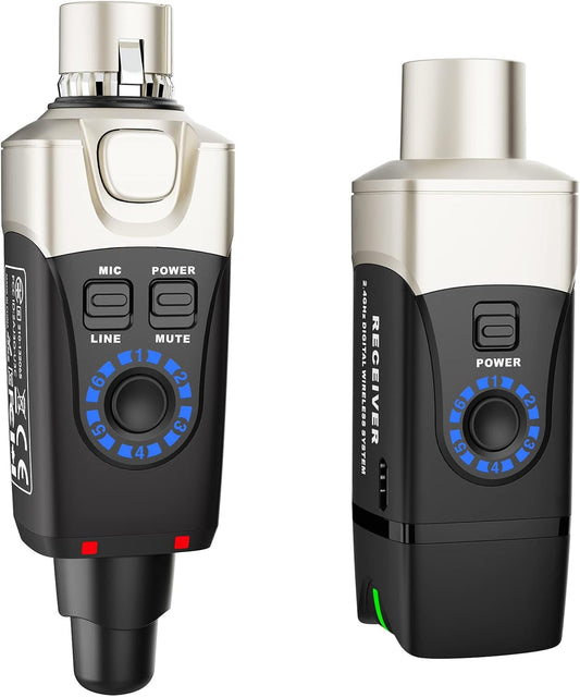 Xvive U3 draadloos microfoonsysteem, 2,4 G XLR draadloze zender en ontvanger voor dynamische microfoon, audio-mengpaneel en PA-systeem