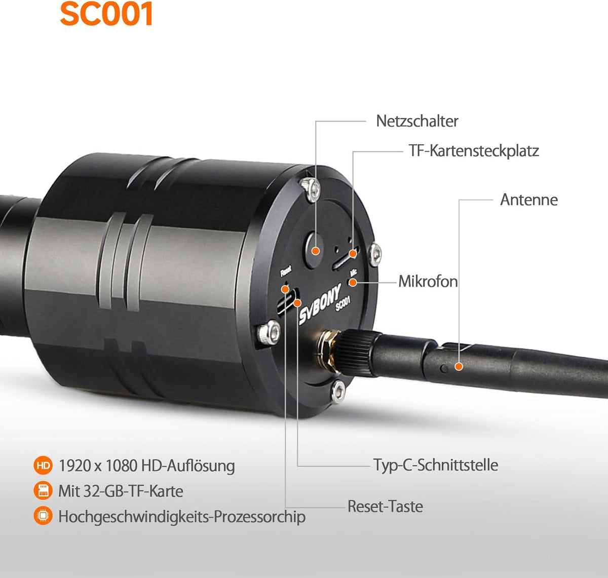 Svbony SV406 20-60x80mm Spotting Scope met SC001 WIFI Camera, HD FMC BAK4, Dubbele Focus, 1,25'' Verwijderbaar Oculair, IPX7 Waterdicht, met Statief, Draagtas, voor Vogels Kijken, Wildlife Fotografie