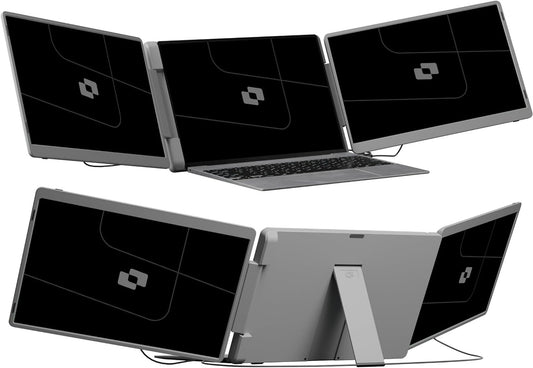 Dual Flip 16" - Portable Monitor - Protective Case Included - Portable Display - Portable Monitor - Full HD - IPS - Grey (16) - QUORE