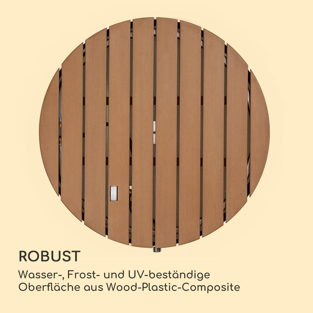 blumfeldt Cool Breeze - tuindouche, campingdouche, WPC, aluminium, houtlook, draaggreep, tuindouche, buitendouche, rond zwart