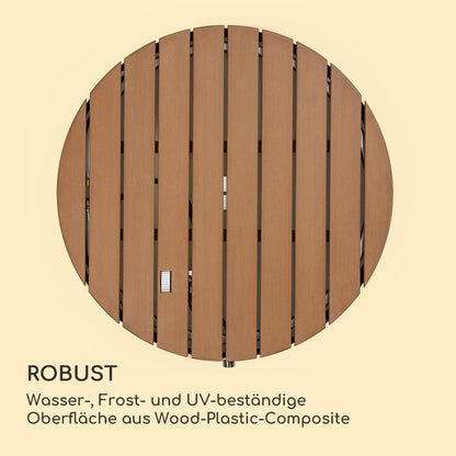 blumfeldt Cool Breeze - tuindouche, campingdouche, WPC, aluminium, houtlook, draaggreep, tuindouche, buitendouche, rond zwart