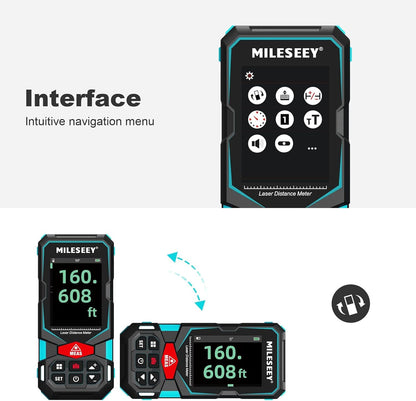 Lasermeting, MiLESEEY 328Ft laserafstandsmeter, oplaadbaar multifunctioneel lasermeetinstrument met puntzoekercamera, P2P-technologie, perfect voor meting over lange afstanden buiten (app-versie)
