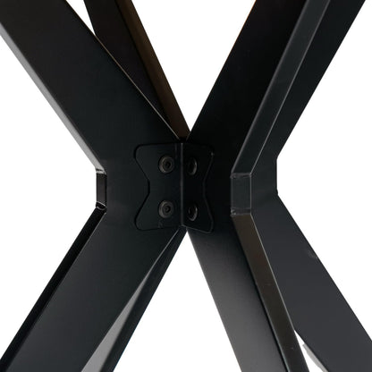 MEUBLE COSY Ronde eettafel voor keuken, woonkamer, kantoor, retrostijl, voor 4 personen, metalen frame, eiken + zwart, 100 x 100 x 75 cm