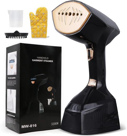 Handstomer – Kledingstomer – Stoomstrijkijzer – Stoomapparaat – Stoomborstel – Zwart – Snelle Opwarming Binnen 20 Seconden – Tot 35 G/Min Stoomafgifte