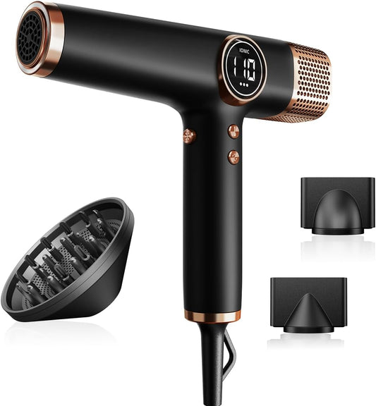 Föhn – Haardroger – Professionele Föhn – Ionische Föhn – Stille Haardroger – Met 3 Magnetische Opzetstukken – 110.000 RPM Motor