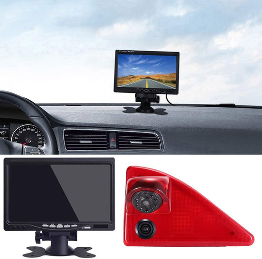 HD Auto Transporter Parking Remlicht Omkeren Achteruitrijcamera Backup Dual-Lens Camera met Hoek Verstelbare Vervanging voor Opel/Vauxhall Movano/Renault Master/Nissan NV400 (Camera +7 ''Monitor)