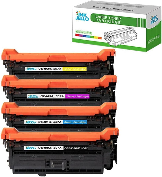 Compatibel Toner Cartridge Vervanging voor HP LaserJet Enterprise 500 Color M551dn M551n M551xh MFP M575dn M575f CE400X CE401A CE402A CE403A (Zwart/Cyaan/Geel/Magenta, 4-Pack)