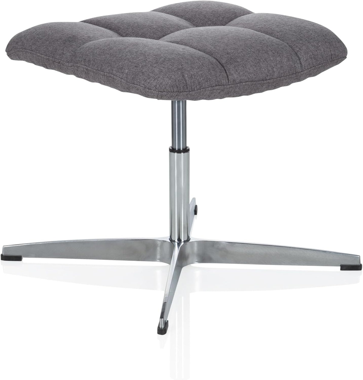 HJH OFFICE 670934 retro kruk SARANTO stof grijs Home-Office kruk in hoogte verstelbaar