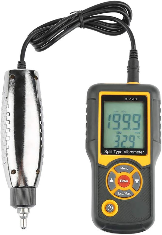 Acceleratie Sensor Digitale Precisie Split Type Trillingsmeter Compact Ontwerp Anti-Slip Rubber Handvat Vibrometer voor lab met Handmatige Kalibratie knop