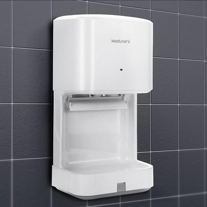 Automatische Handdroger – Elektrische Handdroger – Sneldroger – Contactloze Handdroger – Wanddroger – Hoge Snelheid 90 m/s – Ingebouwde Afvoertank Wit
