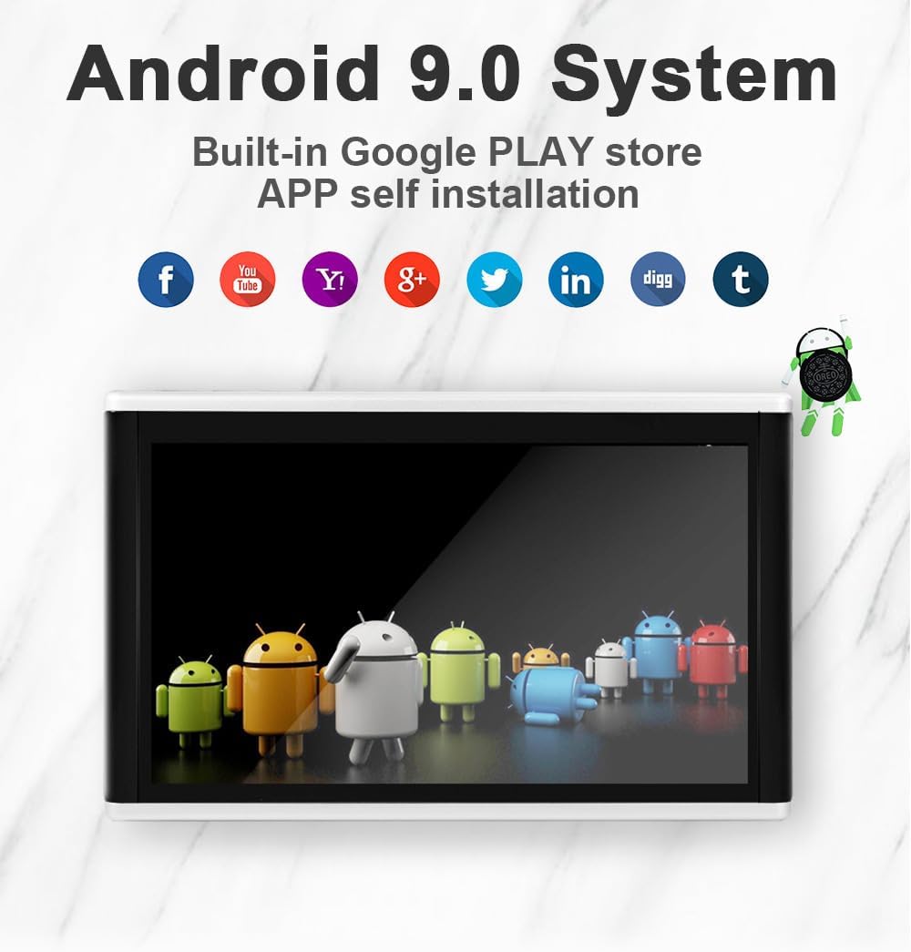 Auto Hoofdsteun Video Spelers - 11.6 Inch 4K Universele Auto Tablet, Multimedia Speler Achterbank Entertainment Systeem 1+16G, Autovideo voor Android 9.0, Ondersteuning voor Meerdere Talen Engels