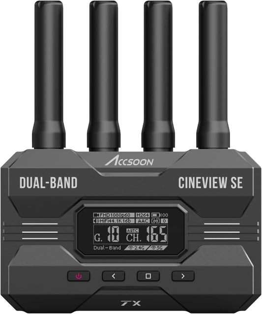 Accsoon CineView SE HDMI/SDI 1080P 60FPS draadloze videozender 2,4G/5G, latentie 50ms, bereik 1200FT/350M, bewaking van 4 apparaten, voor filmmaker, videomaker (1xT)