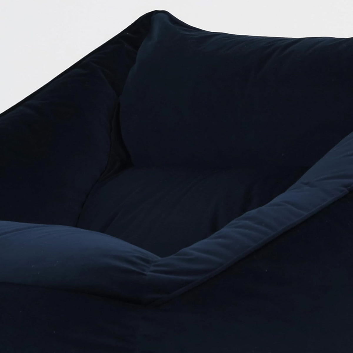 Zitzak – Beanbag – Fauteuil – Lounger – Hocker – Donkerblauw – Fluweel – Inclusief Vulling – Waterafstotende Bodem