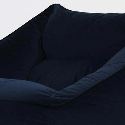 Zitzak – Beanbag – Fauteuil – Lounger – Hocker – Donkerblauw – Fluweel – Inclusief Vulling – Waterafstotende Bodem