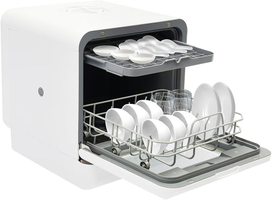 Draagbare compacte vaatwasser, 1100 W, tafelvaatwasser met 6 liter watertank, mini-glazen deur, vaatwasser, tafelvaatwasser voor keuken, camper, camping, slaapzalen, 72 uur antibacterieel