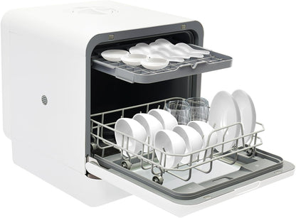 Table Dishwasher, 1100 W, Portable Small Table Dishwasher, Mini Dishwasher with Four Washing Modes, Portable Dishwasher, Table Dishwasher, Freestanding for Small Kitchens