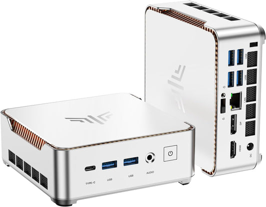 NiPoGi Pinova P2 Mini PC W-11 Pro AΜD Ryzen 3300U (4C/4T, tot 3,50 GHz) 16GB DDR4 512GB M.2 SSD Mini Desktop Computer voor Kantoor/School/Thuis, 4K Triple, HDMI 2.0, DisplayPort, Type-C, Dual-WiFi