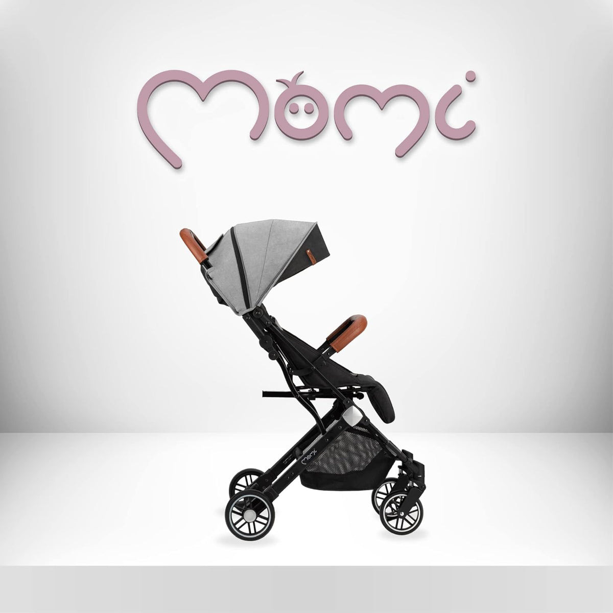 MoMi ESTELLE Vanaf 6 maanden (tot 15 kg), inklapbare kinderwagen met 5-punts riem, boodschappenmand, telescoopstang, inklapbaar