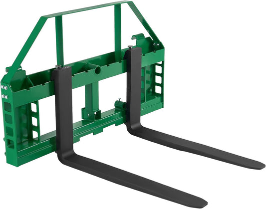VEVOR Quick attachment, 1810 kg load capacity, pallet fork frame attachment with 122 cm forks, forklift knives, 50.8 mm hitch and spearhead sleeves, suitable for JD tractors