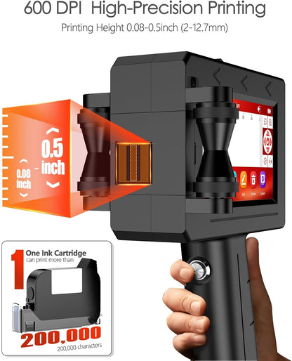 H125 Draagbare en handmatige inkjetprinter voor tekst, logo, QR, code, datum, los, serie, industrieel etiketteringssysteem op karton, metaal, kunststof, keramiek, hout, stof