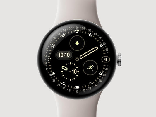 Google Pixel Watch 4 (41 mm) - Android-smartwatch met koepelvormig display, uitgebreide gezondheids- en fitnesstracking en hulp van Gemini - Gepolijste zilveren aluminium behuizing - Porseleinen
