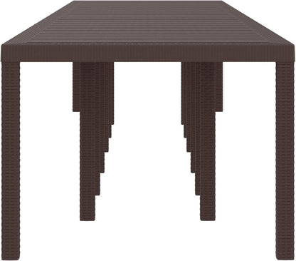 Tuinstafel – Eettafel – Buitenmeubel – Tuinmeubel – Terrastafel – Rechthoekig Design – Weerbestendig Poly Rattan – Stevig Stalen Frame – 400 x 100 cm
