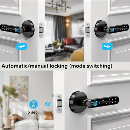 Deurgreep met vingerafdruk, elektronisch slot met touch-toetsenbord, intelligent slot met touch-toetsenbord en smartfuncties, voor toegangsdeur, huis, kantoor, woning