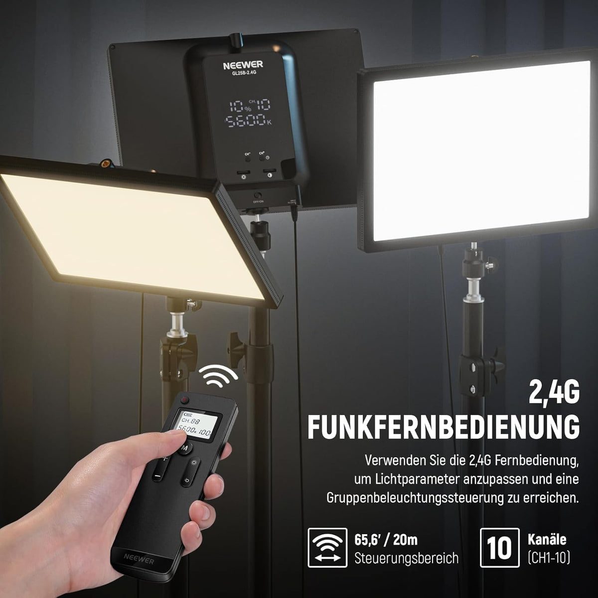 Videolamp – Streaming Licht – Webcam Lamp – Key Light – LED Paneel – 12,9 Inch – Dimbaar 2900K-7000K CRI98+