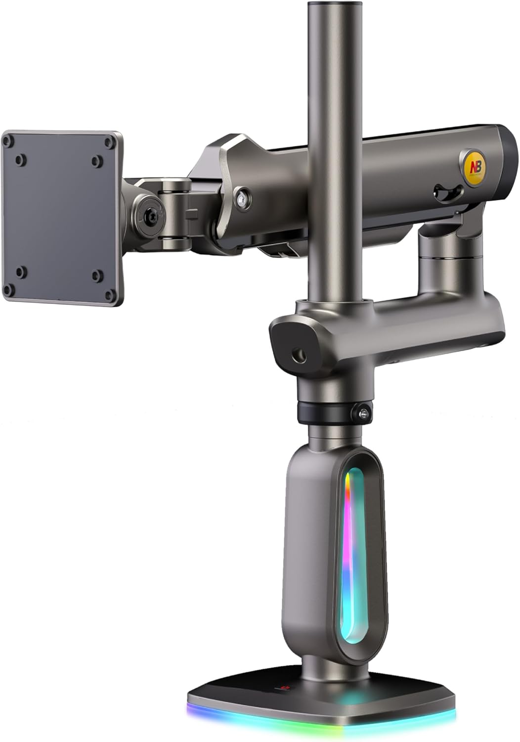 RGB Monitorhouder voor 32 tot 60 inch platte ultrabrede gebogen computerschermen, heavy duty beeldschermstandaard monitor arm 49 57 inch belasting. Max 20 kg, VESA 75 & 100 mm