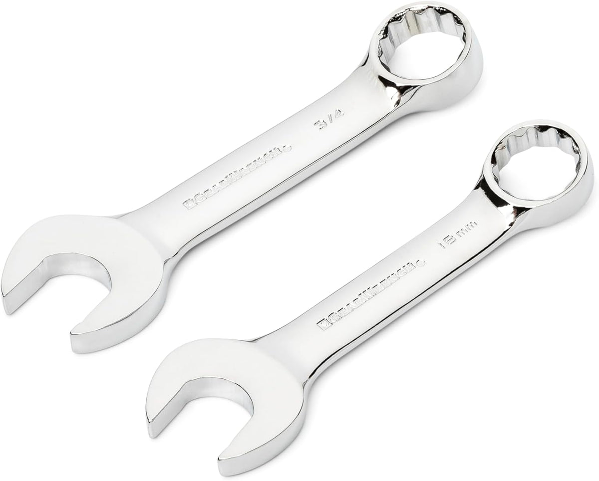 Stubby Ringsleutelset – Ringsleutelset – Steeksleutelset – Moersleutelset – Sleutelset SAE Metrisch – 20-delig Compact – Roestvrij Gelegeerd Staal – 15° Offset Uiteinde