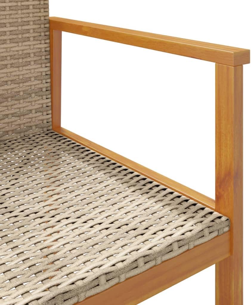 Tuinstoelen – Balkonstoelen – Tuinmeubilair – Terrasstoelen – Buitenstoelen – Set 2 Beige – Duurzaam PE-Rotan – Robuuste Stalen Frame