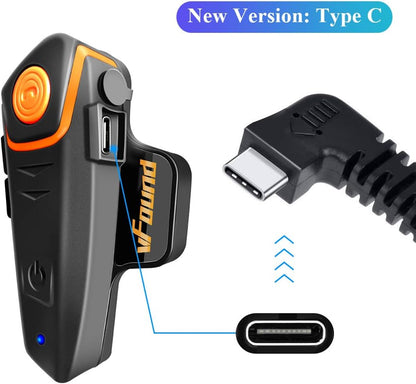 Qaurora BT-S2 1000 m Bluetooth Headset Waterdichte Motorfiets Helm Intercom voor 2 of 3 Bestuurders - 2,5 mm Audio voor Walkietalkie, GPS, Handsfree MP3-Speler, FM-Radio