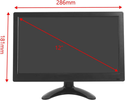 CCTV-monitor, 12 inch, lcd IPS, 1920 * 1080, audio video, display met USB/VGA/AV/BNC/HDMI-scherm, draaibaar, voor Raspberry Pi House bewakingscamera, pc, DVR, IP-camera