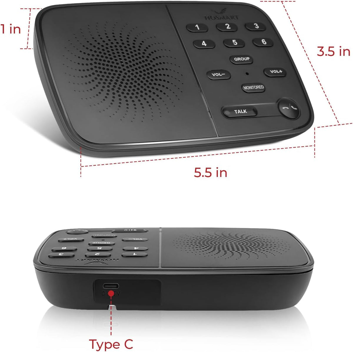 Hosmart UltraSpeak Pro draadloze intercoms voor thuis, 2024 full-duplex draadloos intercomsysteem voor bedrijven, ruimte-naar-kamer-intercom twee-weg real-time intercom met 400 meter bereik (3