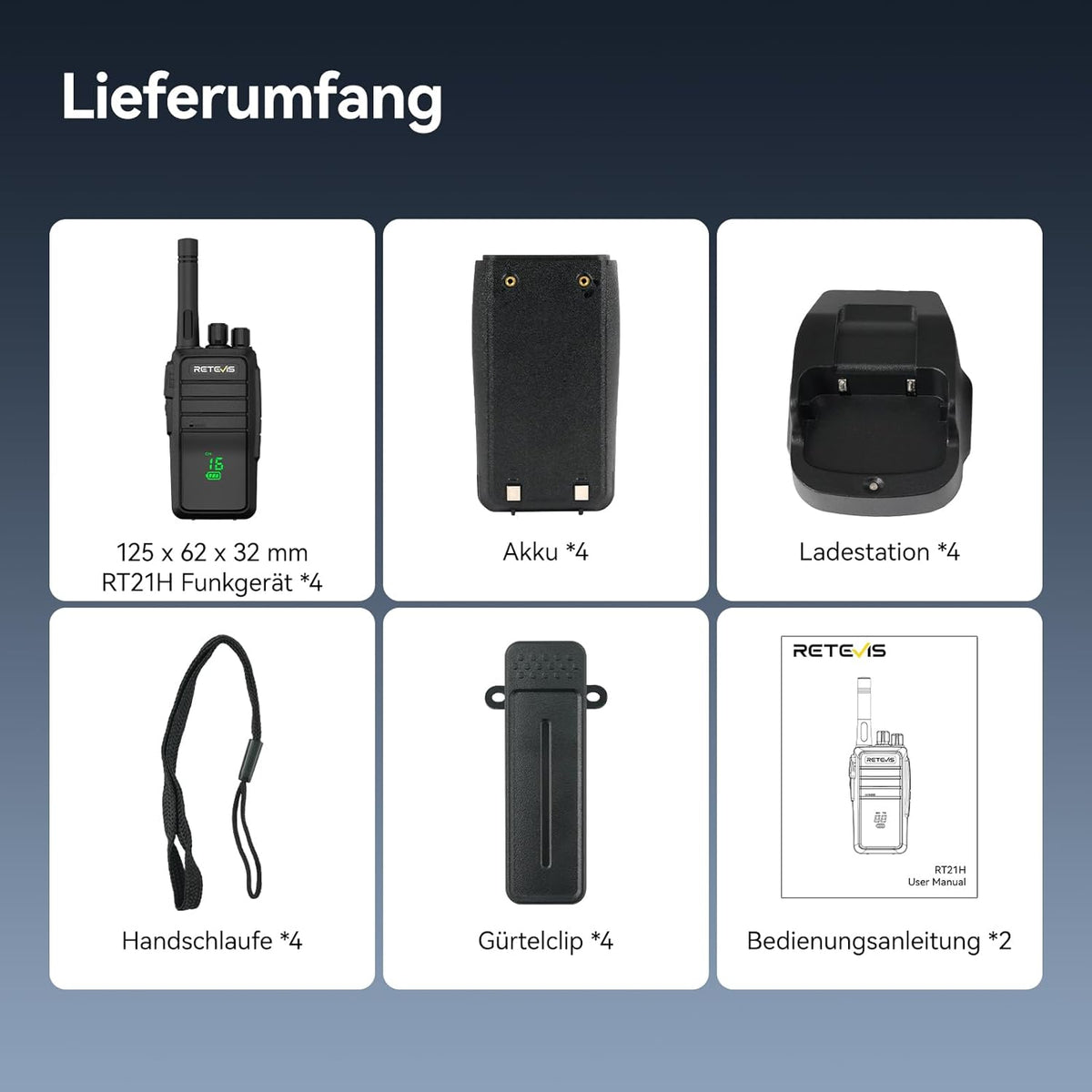 Retevis RT21H Walkie Talkies, IP54 waterbestendige portofoon, robuust, onzichtbaar scherm, USB-C-oplaadfunctie, PMR446, gebruiksvriendelijke portofoons met groot bereik voor fabrieken en de bouwsector