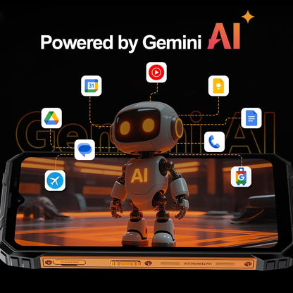 Blackview Fort 1 Android 15 Outdoor mobiele telefoon zonder abonnement, 2025, 18 GB + 256 GB outdoor smartphone 4G, 16MP AI camera, 6,56 inch HD+ beeldscherm, 10000 mAh, IP68 waterdicht