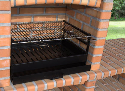 Sauvic 02728-Grill lade met grillrooster van roestvrij staal 60 x 40 cm, zwart, 60,00 x 40,00 x 29,00 cm