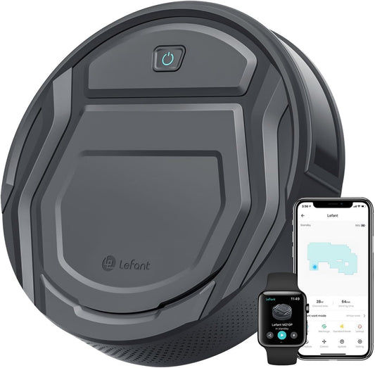Lefant Robotstofzuiger M210P, Dun & Stil, 2200 Pa Zuigkracht, WiFi/Bluetooth/Alexa & App, 6 Reinigingsmodi, Zelfopladend, Tot 120 Min Looptijd, Ideaal Voor Dierenharen, Harde Vloeren & Tapijt