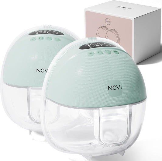 NCVI Handsfree borstkolf, draagbare borstvoedingspomp, draagbare oplaadbare melkpomp met LED-display, groen