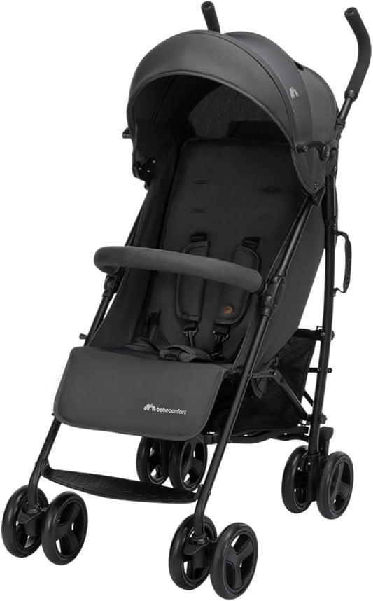 Bebeconfort Dusk, Baby Kinderwagen, 0-4j (0 – 22 kg), Wandelwagen Vanaf Geboorte, Lichtgewicht (7,9 kg) Compacte Kinderwagen, Zacht Gevoerd, Compact Opvouwen, Boodschappenmand, Mineral Graphite