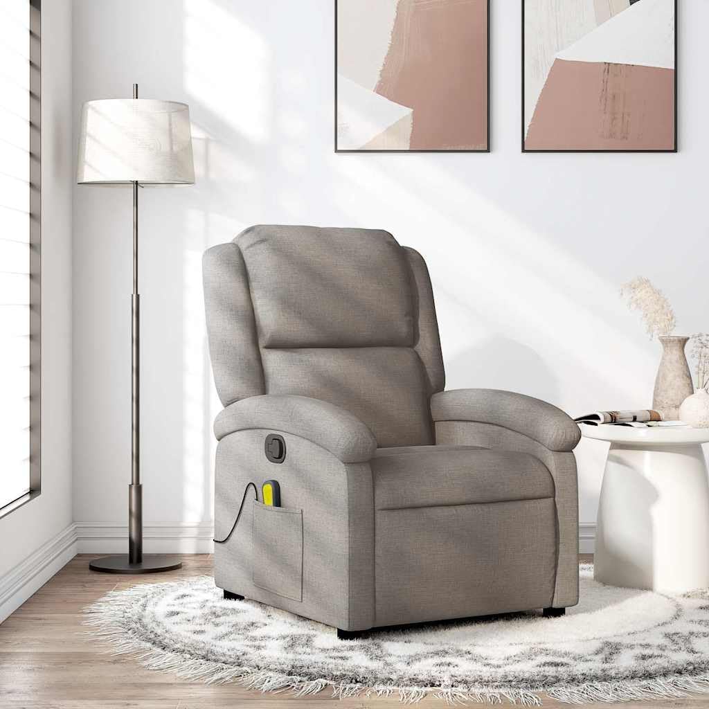 vidaXL Massage chair adjustable fabric taupe, sitting chair, armchair, armchair, armchair, armchair, chair, television chair, tv chair, tv chair, tv armchair, chair - QUORE