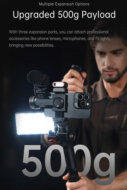 hohem iSteady M7 AI Tracking Gimbal Stabilisator voor Smartphone, 3-assige Telefoon Gimbal met Vullicht en 1.4" OLED Afneembare Touchscreen Afstandsbediening, Ingebouwde Verlengstang voor Vlogging