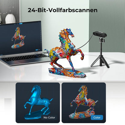 Creality CR-Scan Ferret SE 3D-scanner, 0,1 mm, 150-2000 mm scanbereik, anti-shake, 24-bits kleurenscan, scan zwarte/metalen (niet reflecterende) objecten zonder scanspray, voor Windows/Mac