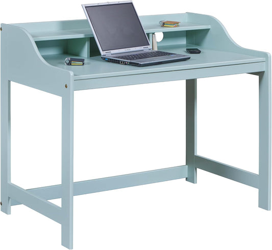 Inter Link - Massief grenen bureau - Computerbureau - Werkplek - Bureau - Stevig, stabiel en tijdloos - Met kabelgat - 110cm x 69cm x 91cm - Saliegroen - Conversation Desk