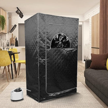 Infraroodsauna – Draagbare Sauna – Opvouwbare Saunatent – Wellness Cabine – Persoonlijke Spa – Zwart – 1000W Stoomvermogen – Afstandsbediening Met Temperatuurregeling - QUORE
