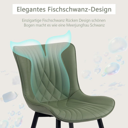 YOUTASTE Eetkamerstoelen set van 2 olijfgroen