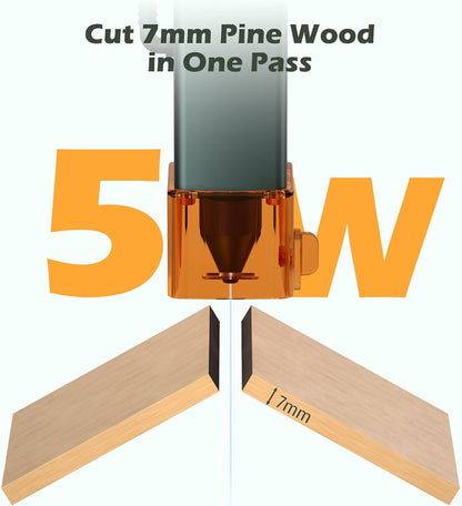 Genmitsu Lasergraveermachine Kortek 5W ±0,01 mm Hoge precisie, 200 x 150 mm, draagbare CNC-lasersnijder voor doe-het-zelf hout, ondoorzichtig acryl, leer, glas, keramiek, metaal en vezels