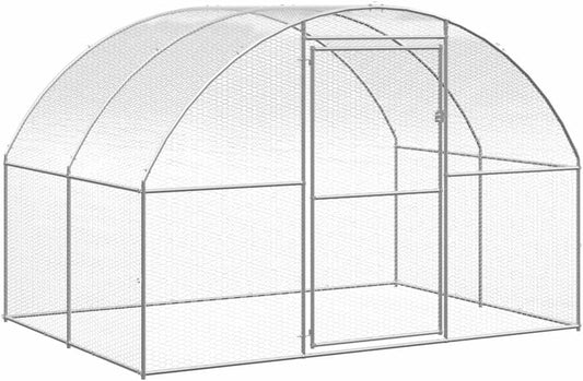 vidaXL Kippenren 3x2x2 m gegalvaniseerd staal, kippenkooi, hennenhuis, kippenren, kippenhuis, buiten kippenhok, dierenkooi, kippenkooien, kippenhuizen