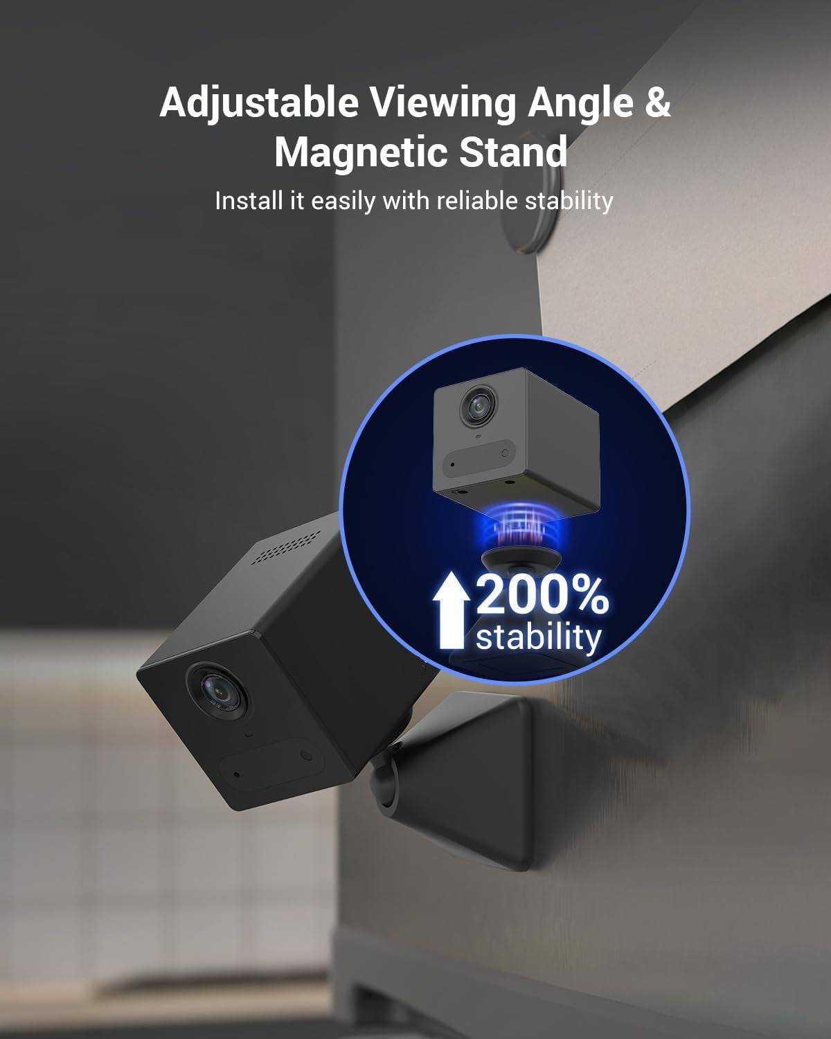 Beveiligingscamera Binnen - WiFi-bewakingscamera - Draadloze IP-camera - met 2000 mAh Batterij - PIR-Persoonsherkenning, IR-Nachtzicht - 2-weg Audio - Ondersteunt SD-kaart tot 512 GB - Zwart